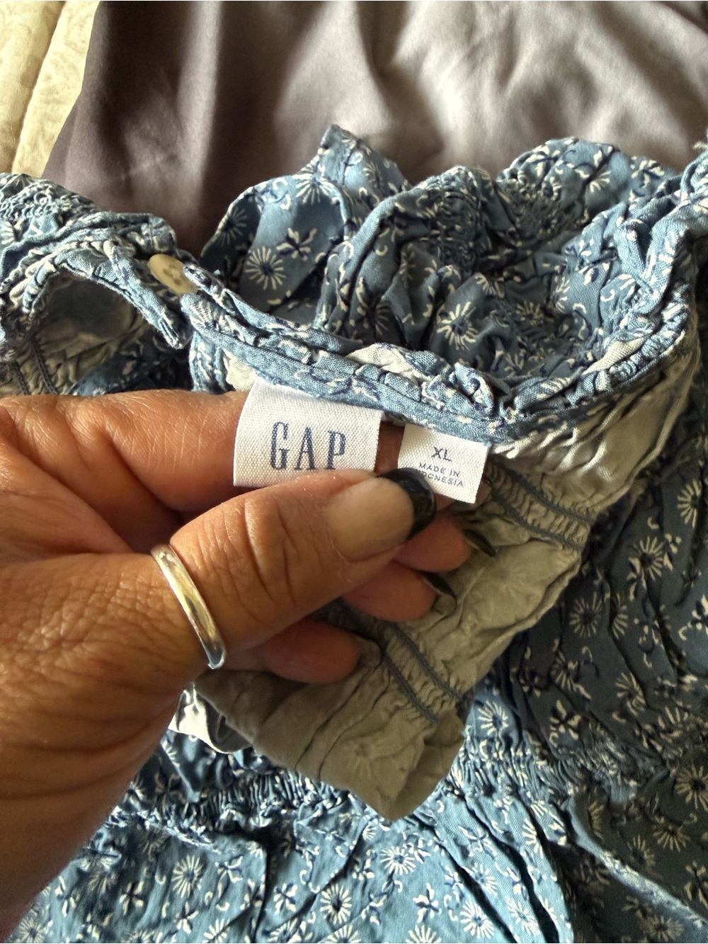 GAP Blue Floral Sleeveless Midi Dress - Picture 3 of 3